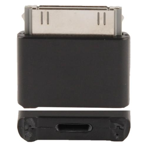 Adaptor 8 Pin Female to 30 Pin Male Adapter for iPhone 4S iPad 3 iPod Touch 4 - Black