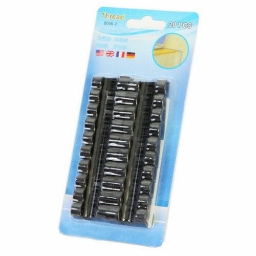 20 Piece Clips for Cable Tidy Organiser Self Adhesive Plastic Clamp Wire Organisation - Black