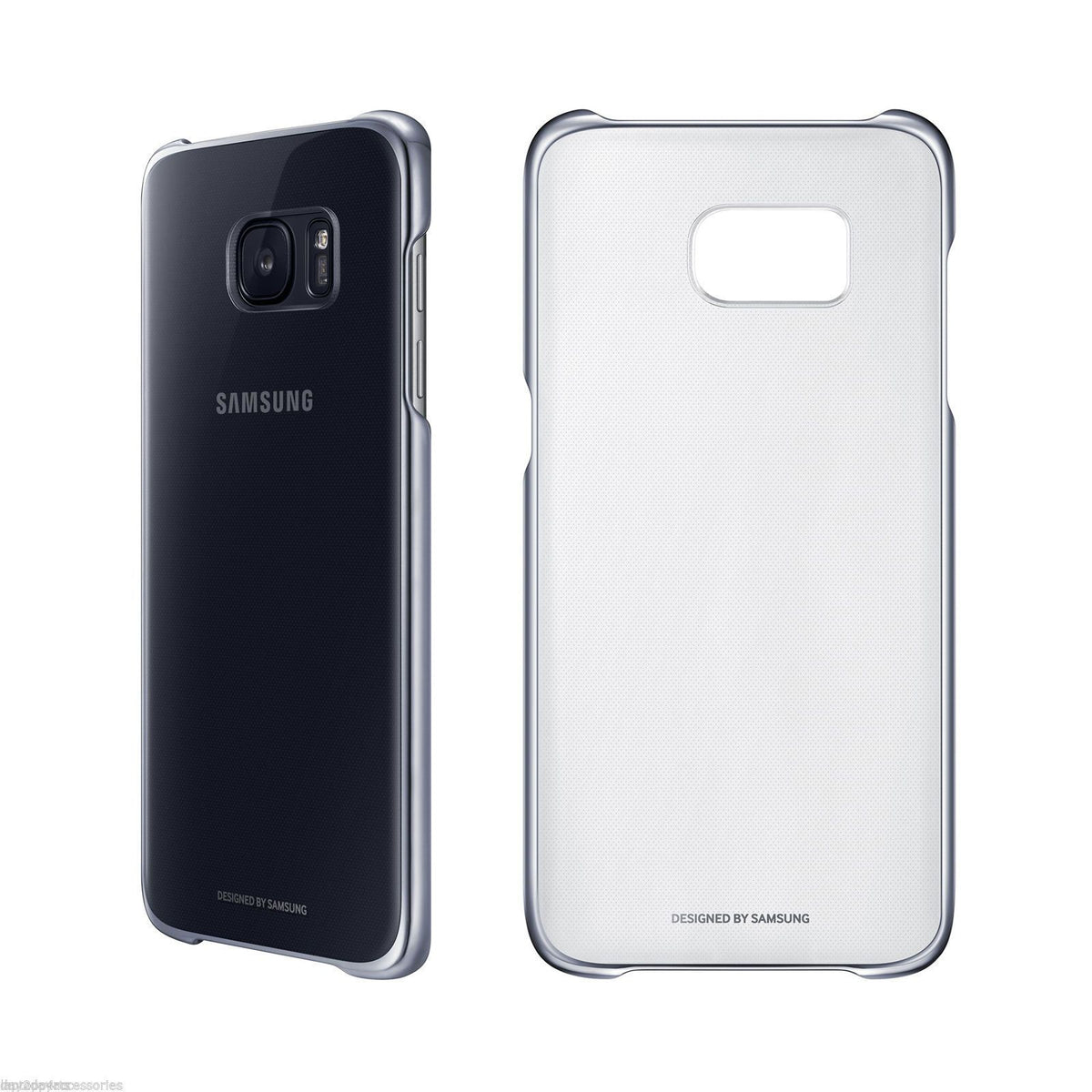 Samsung Case for Galaxy S7 Edge Back Protective Cover - Clear &amp; Silver Border