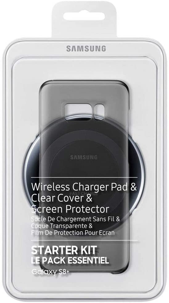 Samsung Galaxy S8 Plus S8+ Starter Kit includes Wireless Charger Pad, Clear Cover &amp; 2 Screen Protectors
