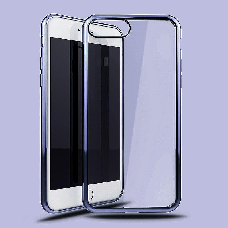 Clear Case for iPhone 7 Soft Cover Skin TPU Gel - Black