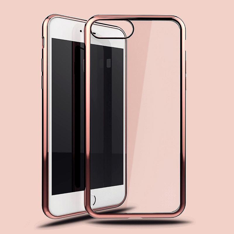 Clear Case for iPhone 7 Soft Cover Skin TPU Gel - Rose Gold