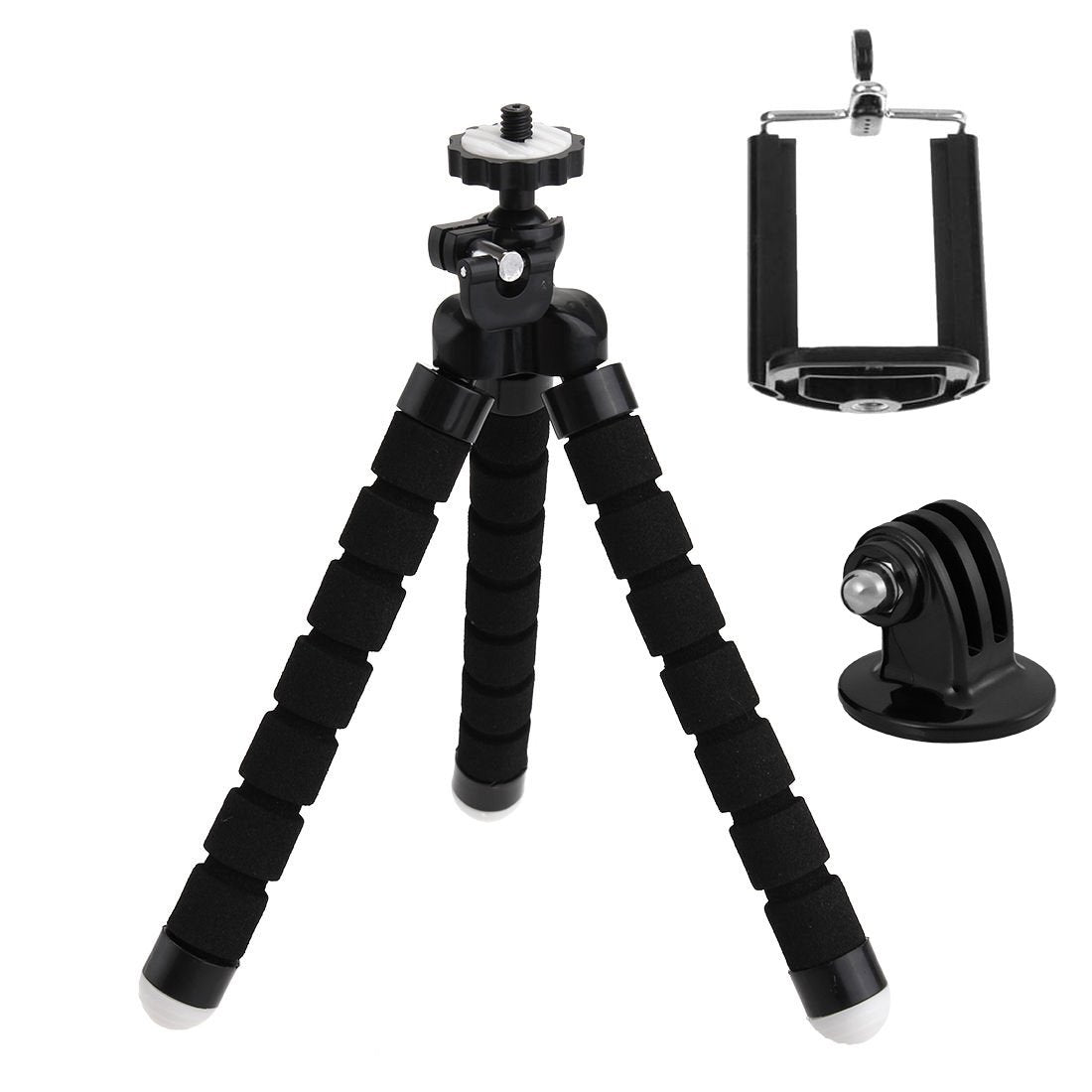 Tripod Mini Octopus Design Handheld Stand Grip Holder Mount - for Universal Cameras &amp; Mobile Phone &amp; Go Pro Attachment - Black