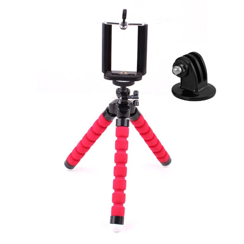 Tripod Mini Octopus Design Handheld Stand Grip Holder Mount - for Universal Cameras &amp; Mobile Phone &amp; Go Pro Attachment - Red