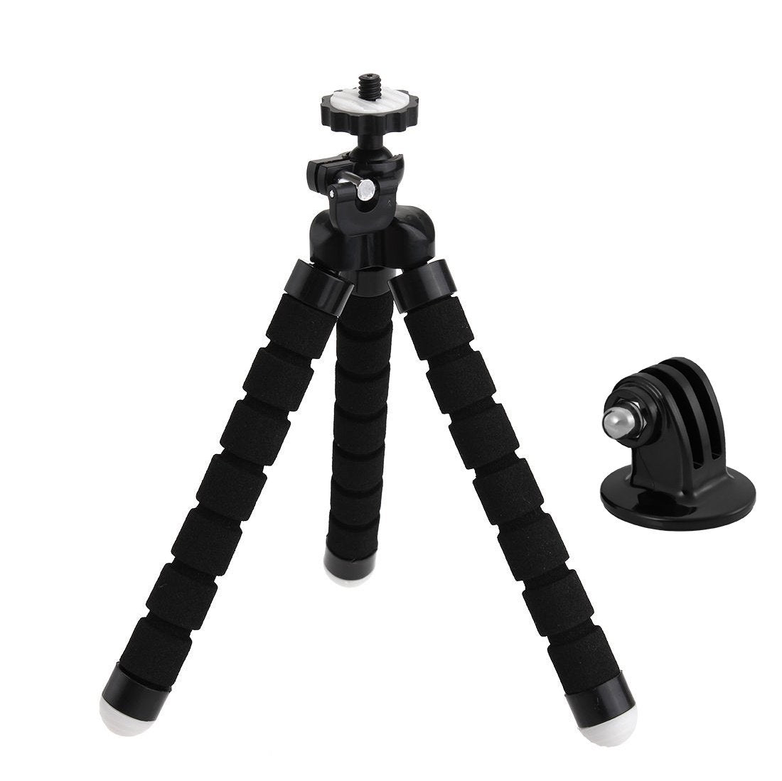 Tripod Mini Octopus Design Handheld Stand Grip Holder Mount - for Universal Cameras &amp; Go Pro Attachment - Black