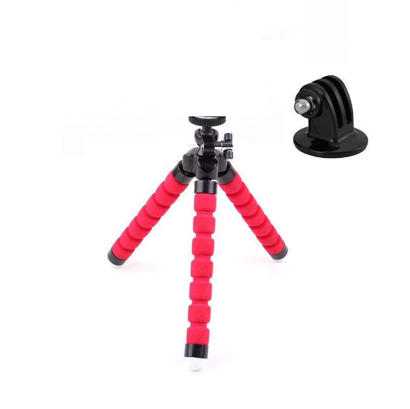 Tripod Mini Octopus Design Handheld Stand Grip Holder Mount - for Universal Cameras &amp; Go Pro Attachment - Red